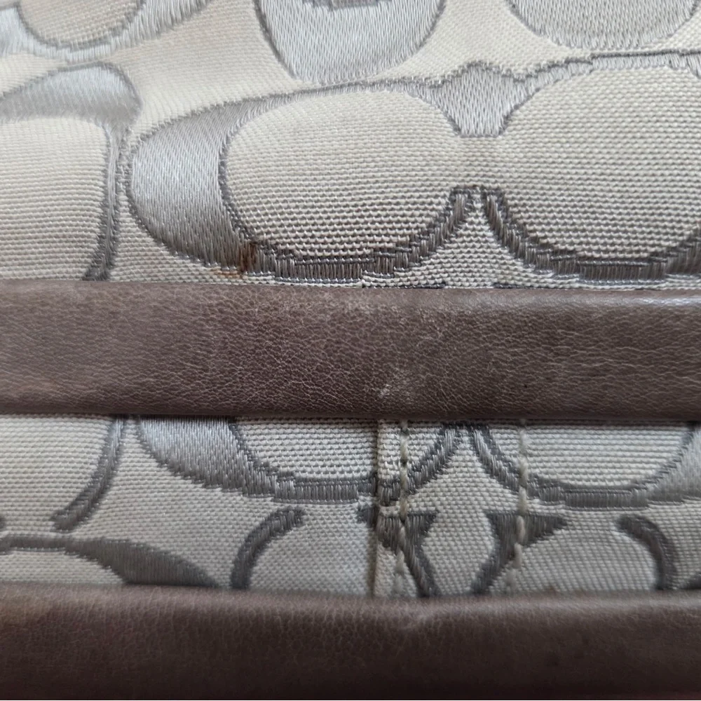 Coach Cream and Gray Signature Shoulder Bag - Picture 11 of 12